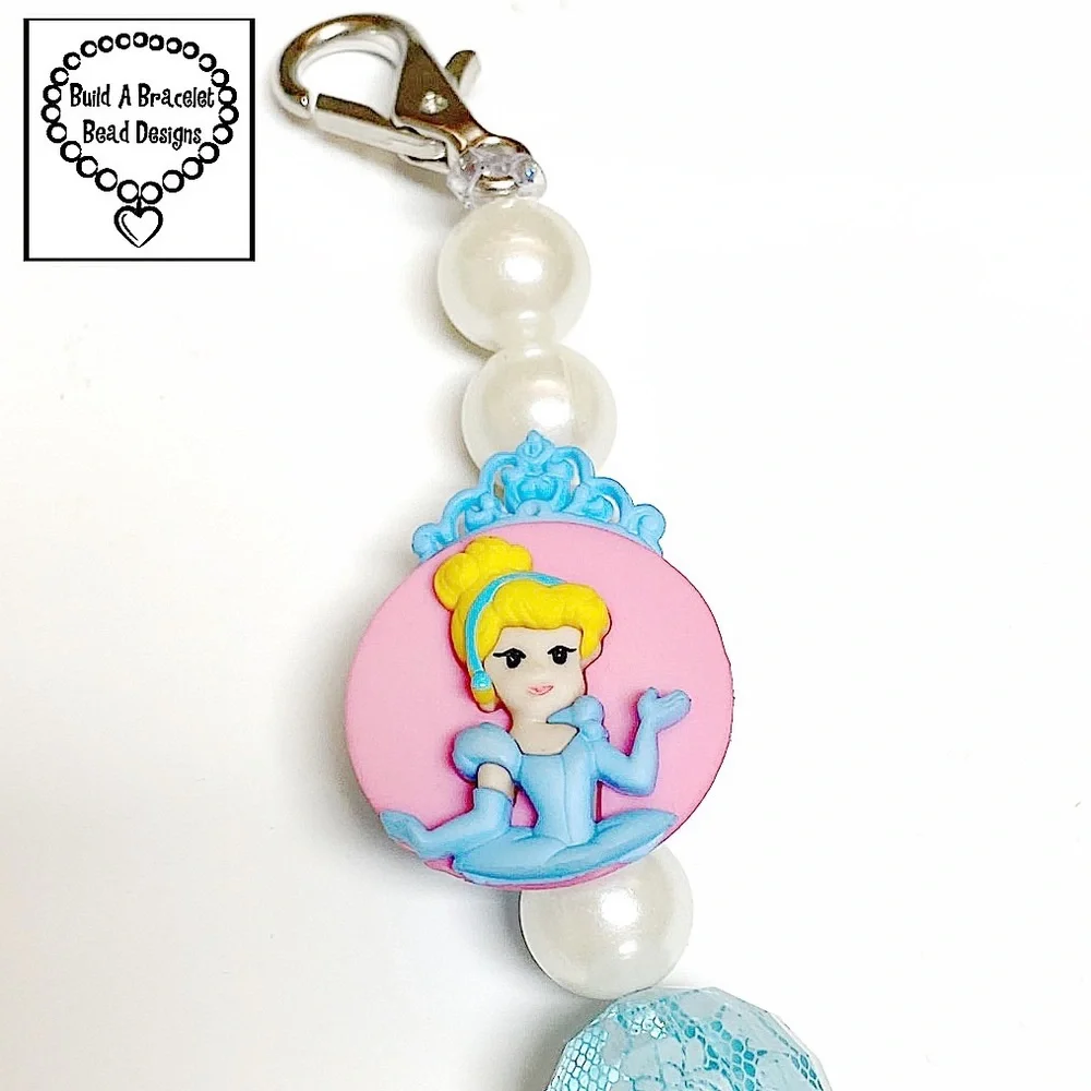 Disney Princess Cinderella Purse Charm Keychain Backpack Clip Handmade
